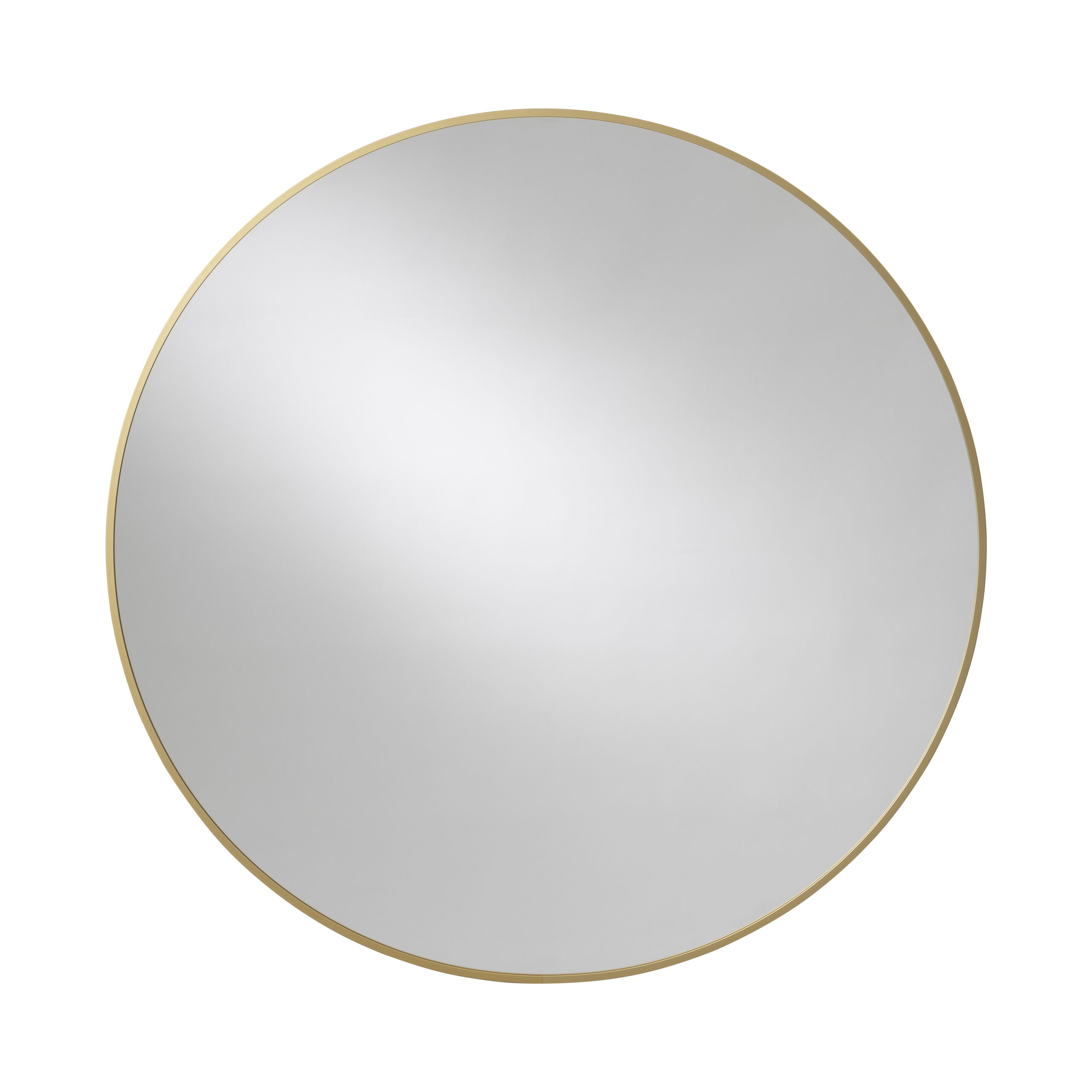 Rund spegel med guldfärgad aluminiumram