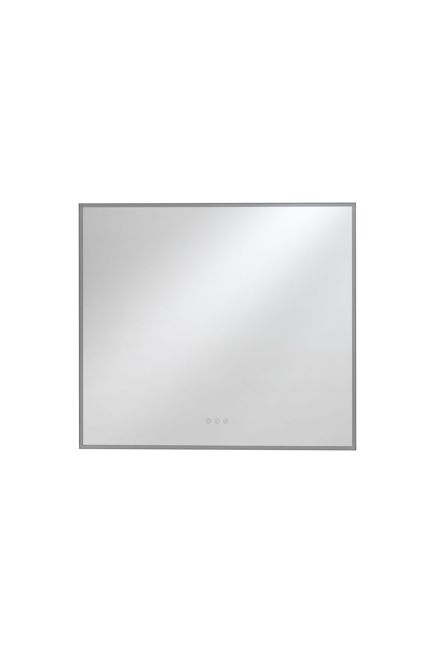 Kvadratisk LED-spegel med svart aluminiumram och justerbar belysning