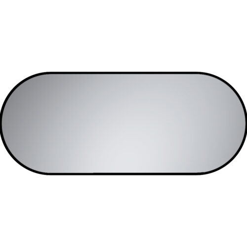 Oval spegel med svart ram i MDF