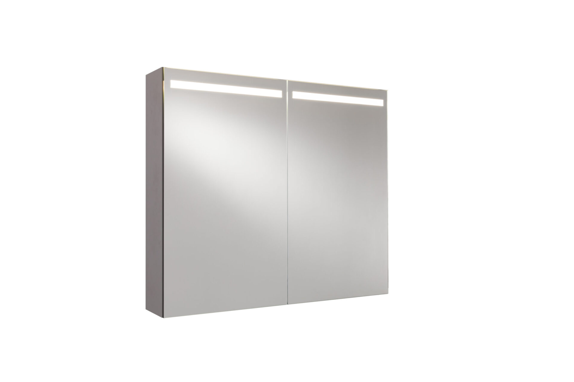 Modernt badrumsskåp med horisontell LED-belysning