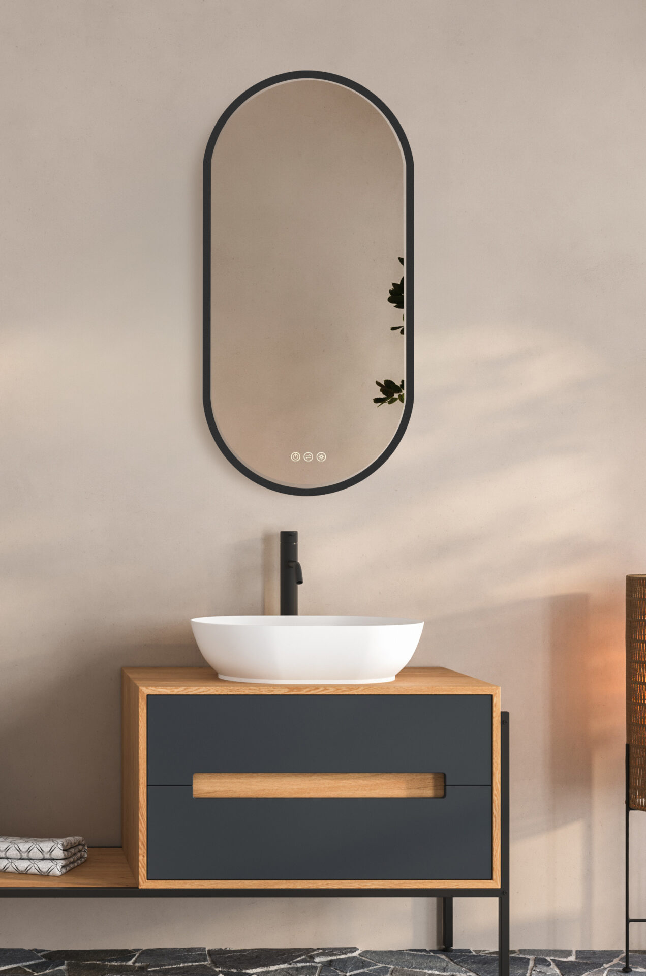 HANNA, LED upplyst spegel, Badrumsspegel, Badrumsspegel med LED-belysning, Badrumsspegel oval med LED-belysning HANNA, LED upplyst spegel, Badrumsspegel, Badrumsspegel med LED-belysning, Badrumsspegel oval med LED-belysning