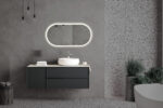 LENI, LED upplyst spegel, Badrumsspegel, Badrumsspegel med LED-belysning, Badrumsspegel oval med LED-belysning