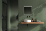 THEO, LED upplyst spegel, Badrumsspegel, Badrumsspegel med LED-belysning, Badrumsspegel rektangulär med LED-belysning, mattsvart